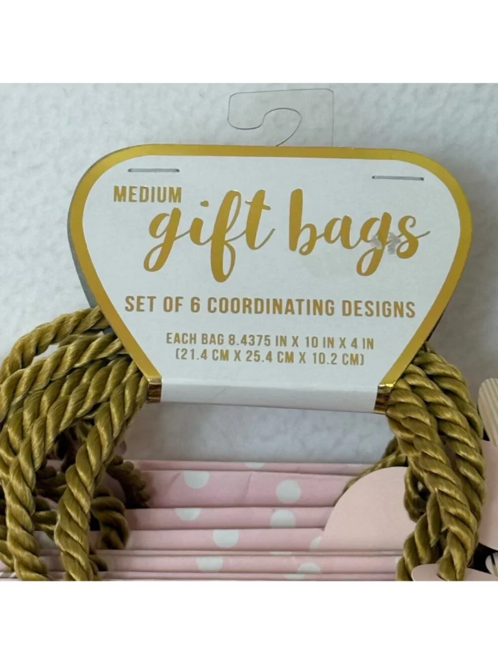 Bridesmaid Gift Bags Set of 6 Pink Polka Dot Bridal Shower Wedding Favor